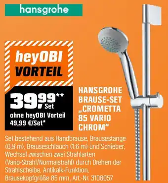 OBI HANSGROHE BRAUSE-SET ,,CROMETTA 85 VARIO CHROM" Angebot