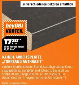 OBI KAINDL ARBEITSPLATTE ,,TORREANO ANTHRAZIT" Angebot