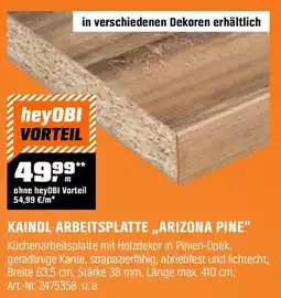 OBI KAINDL ARBEITSPLATTE „ARIZONA PINE" Angebot