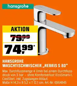 OBI hansgrohe WASCHTISCHMISCHER ,,REBRIS S 80" Angebot