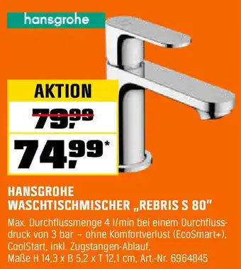 OBI hansgrohe WASCHTISCHMISCHER ,,REBRIS S 80" Angebot