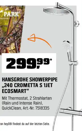OBI HANSGROHE SHOWERPIPE ,,240 CROMETTA S 1JET ECOSMART" Angebot