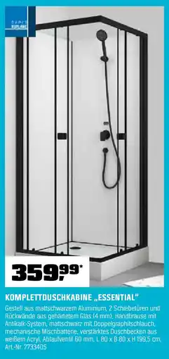 OBI KOMPLETTDUSCHKABINE ,,ESSENTIAL" Angebot