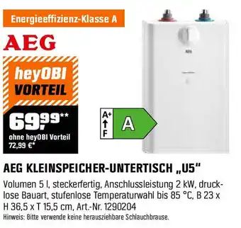 OBI AEG KLEINSPEICHER-UNTERTISCH ,,U5" Angebot