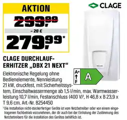 OBI CLAGE DURCHLAUFERHITZER ,,DBX 21 NEXT" Angebot