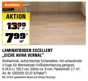 OBI LAMINATBODEN EXCELLENT „EICHE AVIVA VERNAL" Angebot