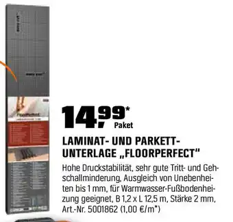 OBI LAMINAT- UND PARKETT- UNTERLAGE ,,FLOORPERFECT" Angebot