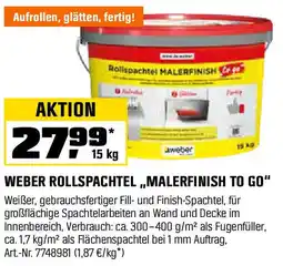 OBI WEBER ROLLSPACHTEL ,,MALERFINISH TO GO" Angebot