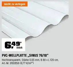 OBI PVC-WELLPLATTE „SINUS 76/18" Angebot