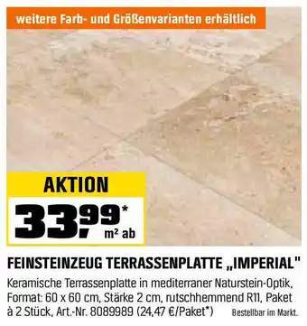 OBI FEINSTEINZEUG TERRASSENPLATTE „IMPERIAL" Angebot