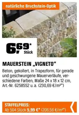OBI MAUERSTEIN ,,VIGNETO” Angebot
