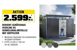 OBI BIOHORT GERÄTEHAUS HIGHLINE H5 DUNKELGRAU-METALLIC MIT DOPPELTÜR Angebot
