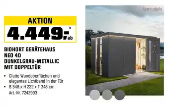 OBI BIOHORT GERÄTEHAUS NEO 4D DUNKELGRAU-METALLIC MIT DOPPELTÜR Angebot