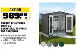 OBI BIOHORT GERÄTEHAUS EUROPA 3 DUNKELGRAU-METALLIC MIT DOPPELTÜR Angebot