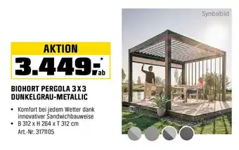OBI BIOHORT PERGOLA 3X3 DUNKELGRAU-METALLIC Angebot