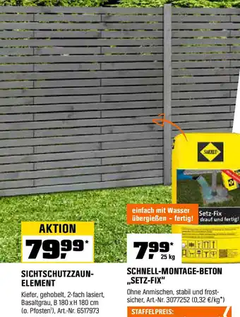 OBI SICHTSCHUTZZAUN- ELEMENT Angebot