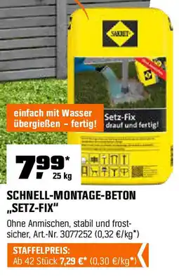 OBI SAKRET SCHNELL-MONTAGE-BETON ,,SETZ-FIX" Angebot