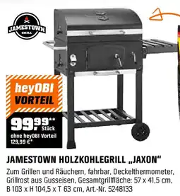 OBI JAMESTOWN HOLZKOHLEGRILL ,,JAXON" Angebot
