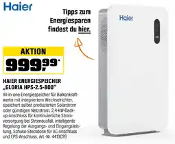 OBI HAIER ENERGIESPEICHER ,,GLORIA HPS-2.5-800" Angebot