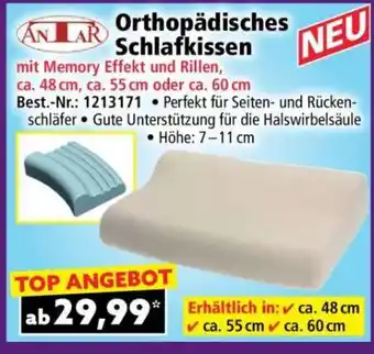 Norma Orthopädisches Schlafkissen Angebot