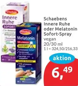 Budni Schaebens Innere Ruhe oder Melatonin Sofort-Spray Angebot