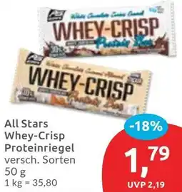 Budni All Stars Whey-Crisp Proteinriegel Angebot
