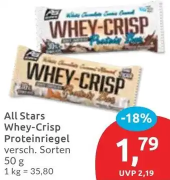 Budni All Stars Whey-Crisp Proteinriegel Angebot