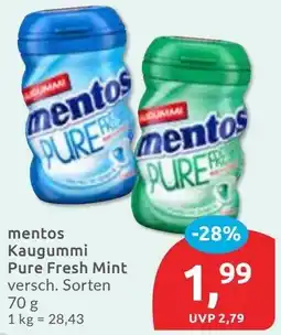 Budni mentos Kaugummi Pure Fresh Mint Angebot