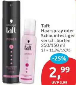 Budni Taft Haarspray oder Schaumfestiger Angebot