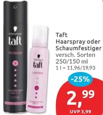 Budni Taft Haarspray oder Schaumfestiger Angebot