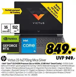 MEDIMAX hp Victus 15-fa2701ng Mica Silver Angebot