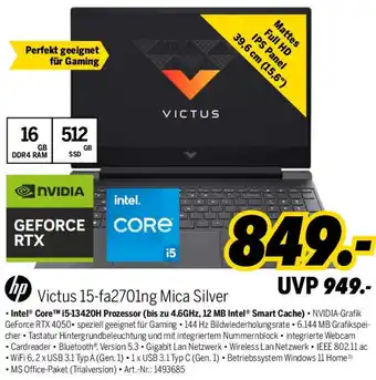 MEDIMAX hp Victus 15-fa2701ng Mica Silver Angebot