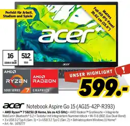 MEDIMAX acer Notebook Aspire Go 15 (AG15-42P-R393) Angebot