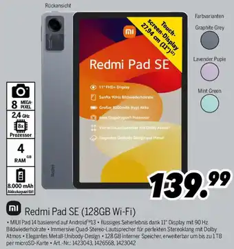 MEDIMAX Redmi Pad SE (128GB Wi-Fi) Angebot