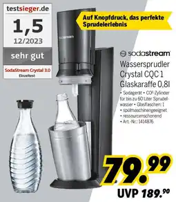 MEDIMAX sodastream Wassersprudler Crystal CQC 1 Glaskaraffe 0,8 l Angebot