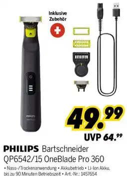 MEDIMAX PHILIPS Bartschneider QP6542/15 OneBlade Pro 360 Angebot