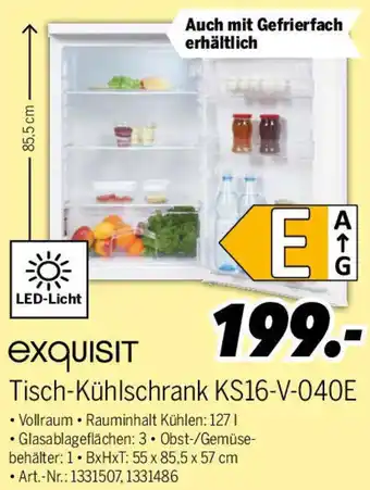 MEDIMAX exquisit Tisch-Kühlschrank KS16-V-040E Angebot