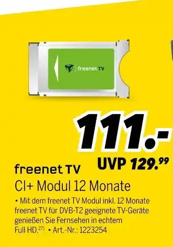 MEDIMAX Freenet tv ci+ modul 12 monate Angebot