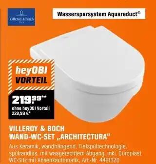 OBI Villeroy & boch wand-wc-set architectura Angebot
