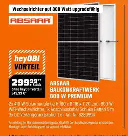 OBI Absaar balkonkraftwerk 800 w premium Angebot