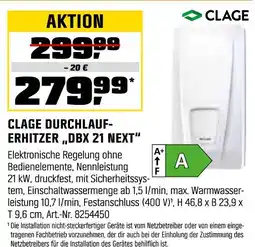 OBI Clage durchlauferhitzer dbx 21 next Angebot