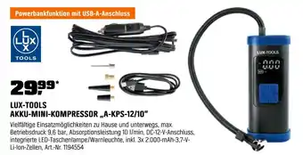 OBI Lux-tools akku-mini-kompressor a-kps-12/10 Angebot