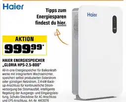OBI Haier energiespeicher gloria hps-2.5-800 Angebot