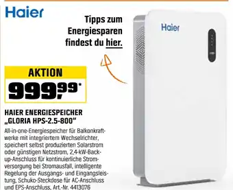 OBI Haier energiespeicher gloria hps-2.5-800 Angebot