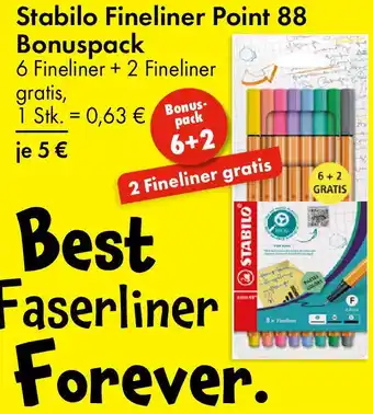 TEDi Stabilo Fineliner Point 88 Bonuspack Angebot