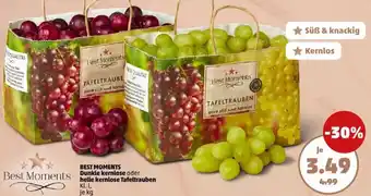 PENNY BEST MOMENTS Dunkle kernlose oder helle kernlose Tafeltrauben Angebot