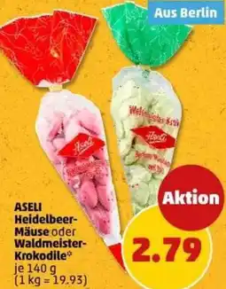 PENNY ASELI Heidelbeer Mäuse oder Waldmeister Krokodile Angebot