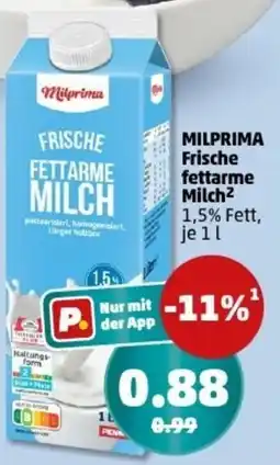 PENNY MILPRIMA Frische fettarme Milch Angebot