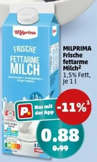 PENNY MILPRIMA Frische fettarme Milch Angebot