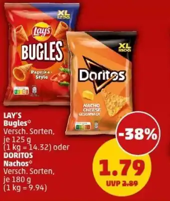 PENNY LAY'S Bugles oder DORITOS Nachos Angebot